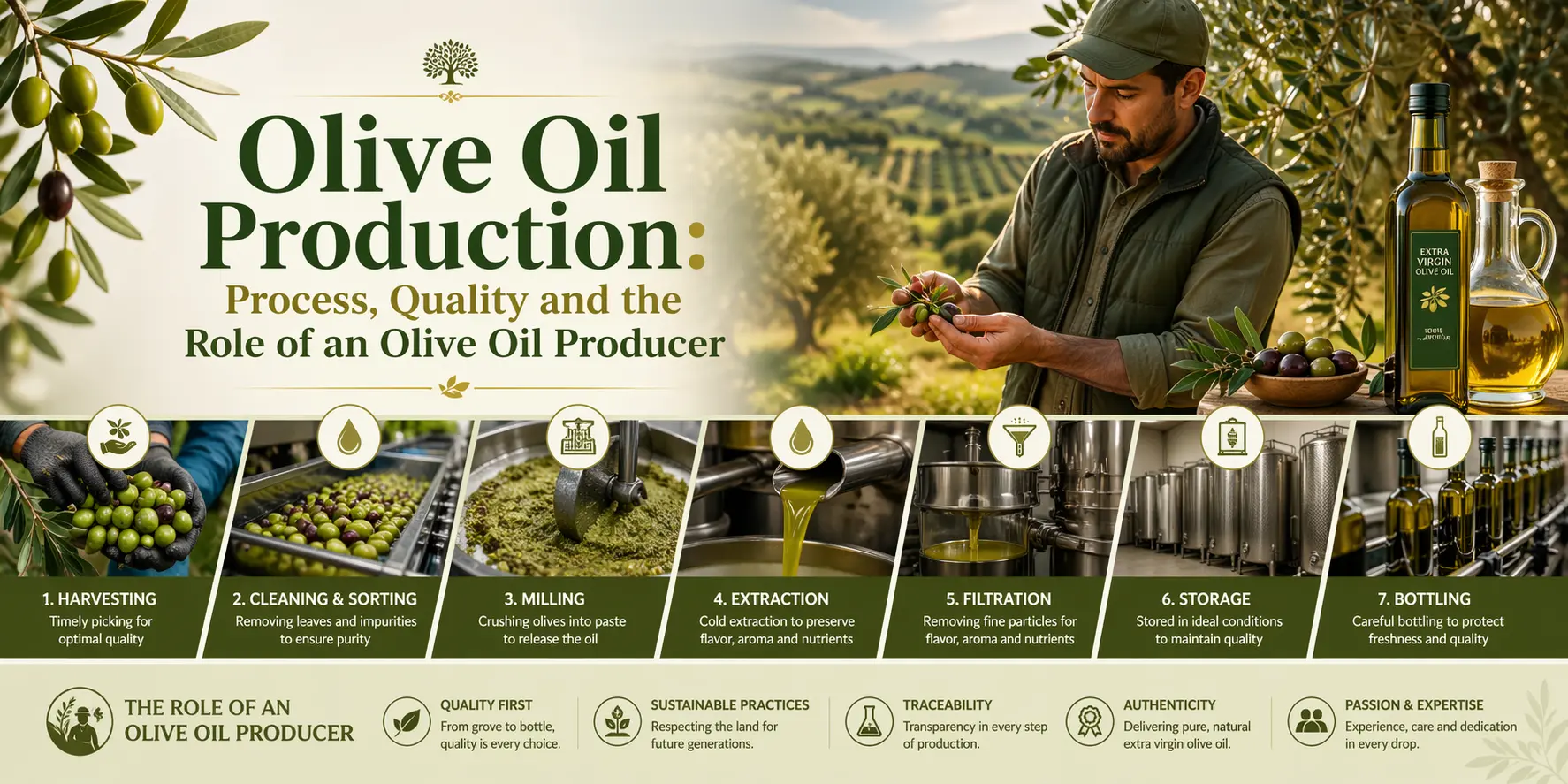 Olive Oil Production: Process, Quality and the Role of an Olive Oil Producer