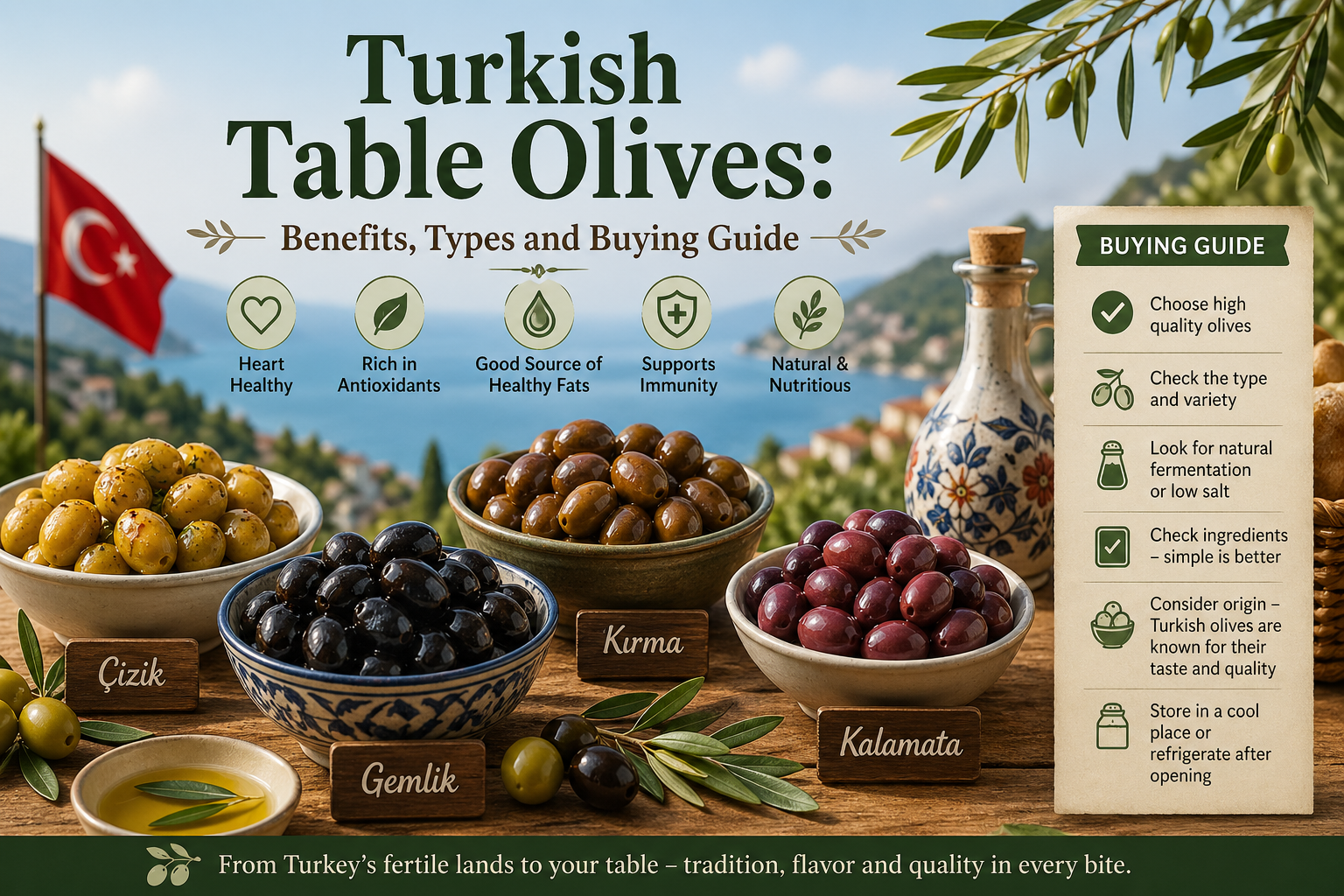 Turkish Table Olives: Benefits, Types and Buying Guide