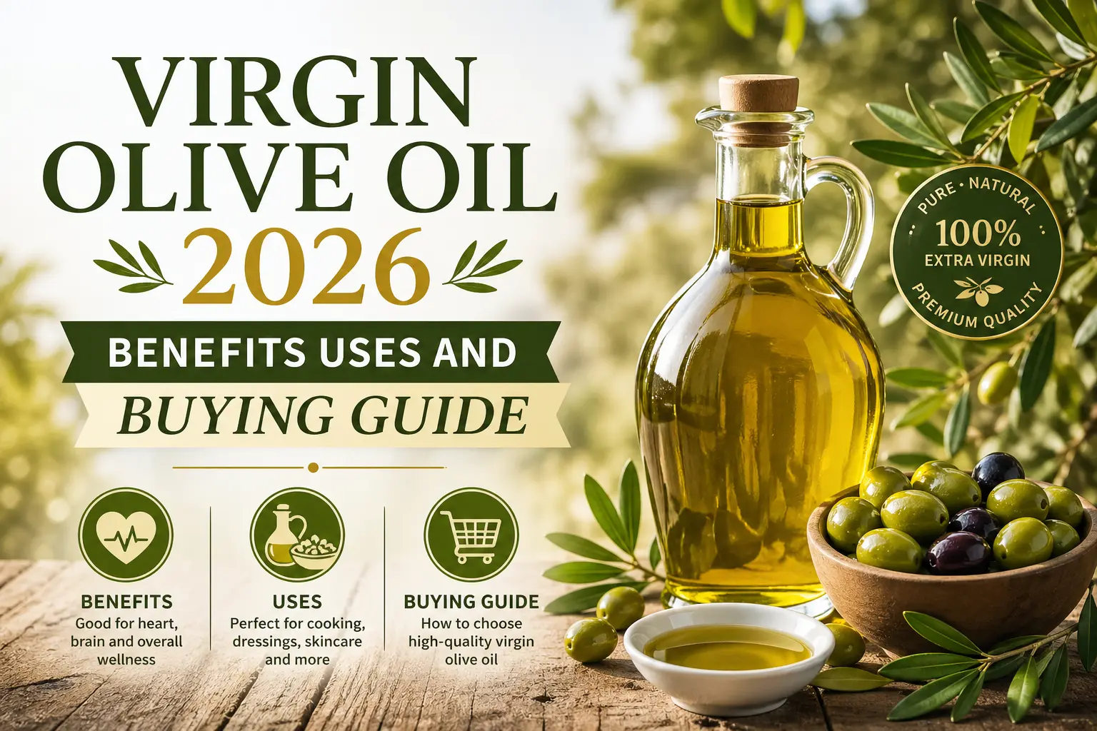 Virgin Olive Oil: Benefits Uses and Buying Guide