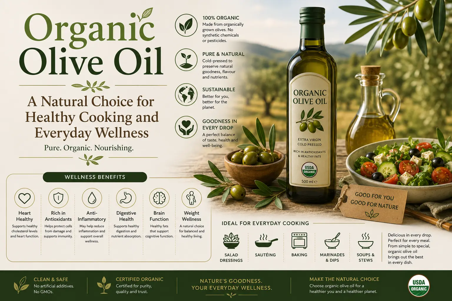 Organic Olive Oil: A Natural Choice for Healthy Cooking and Everyday Wellness